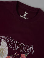 Round Neck Bold Streetwear Essential In Brown- FREEDOM