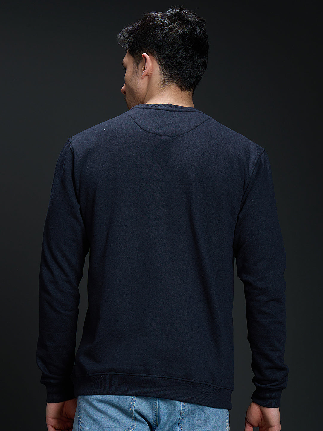 Sweatshirt Premium Casual Essential In Navy Blue - HUSTLE