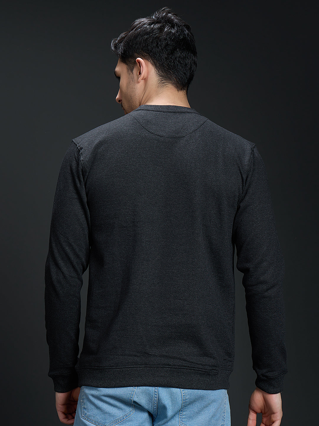 Sweatshirt Premium Casual Essential In Charcoal Gray - MONEY ON MY MIND