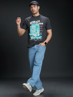 Round Neck Bold Streetwear Essential In Charcoal Gray - URBAN CREW