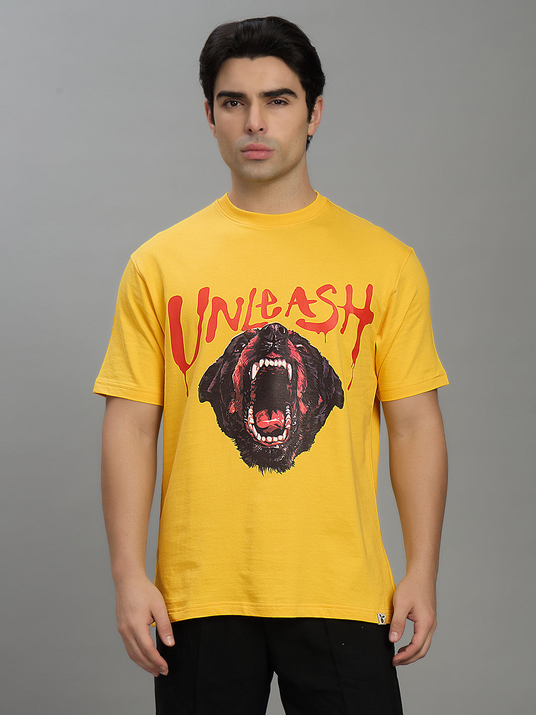 Round Neck Bold Streetwear Essential In Mustard Yellow - UNLEASH
