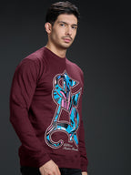 Sweatshirt Premium Casual Essential In Burgundy - S6