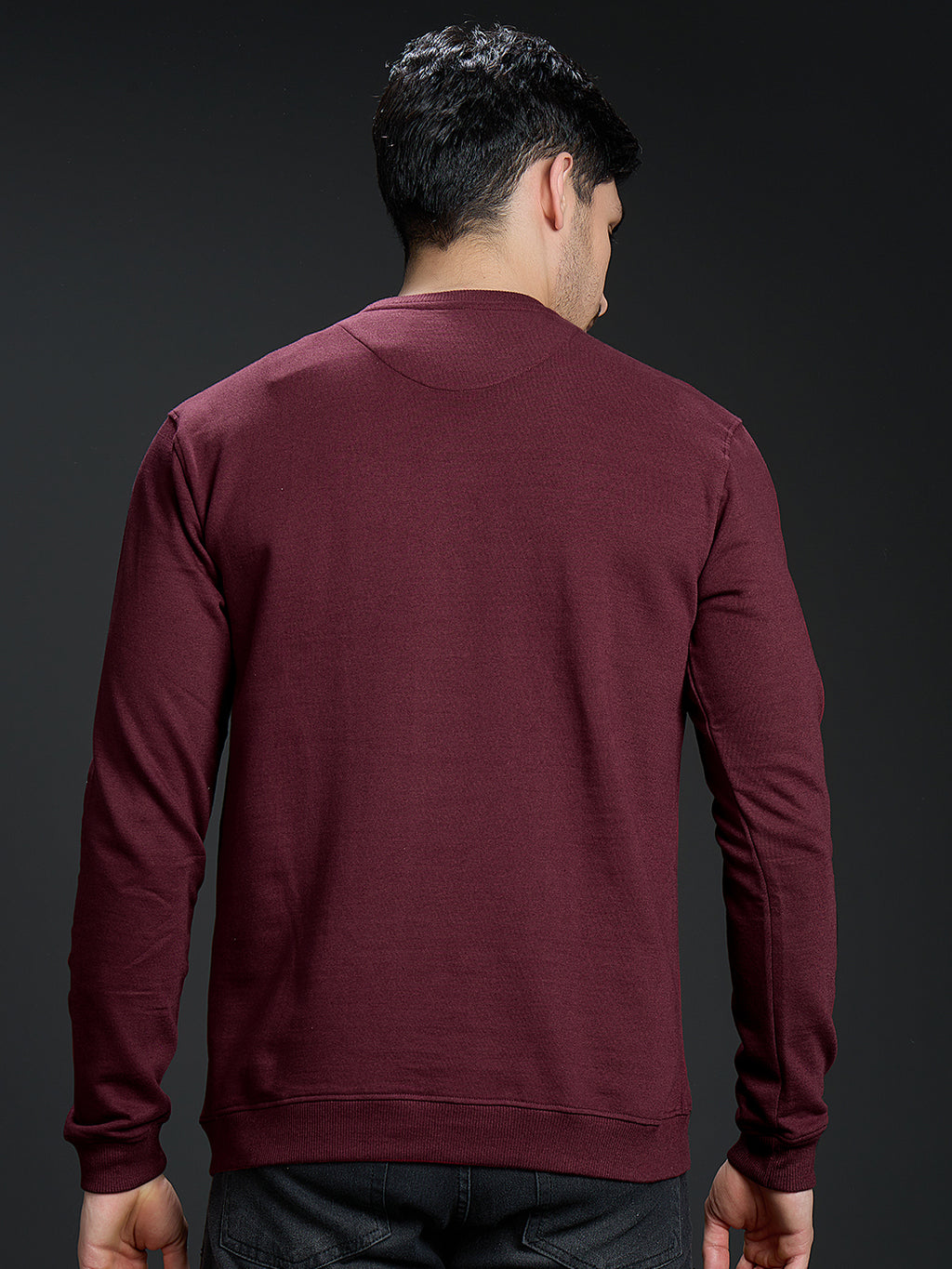 Sweatshirt Premium Casual Essential In Burgundy - S6