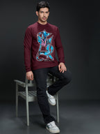 Sweatshirt Premium Casual Essential In Burgundy - S6