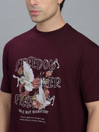 Round Neck Bold Streetwear Essential In Brown- FREEDOM