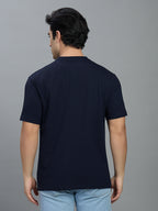 Round Neck Bold Streetwear Essential In Navy Blue - SKULL