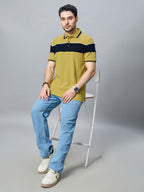 The Jacquard Polo in Mehandi with Navy