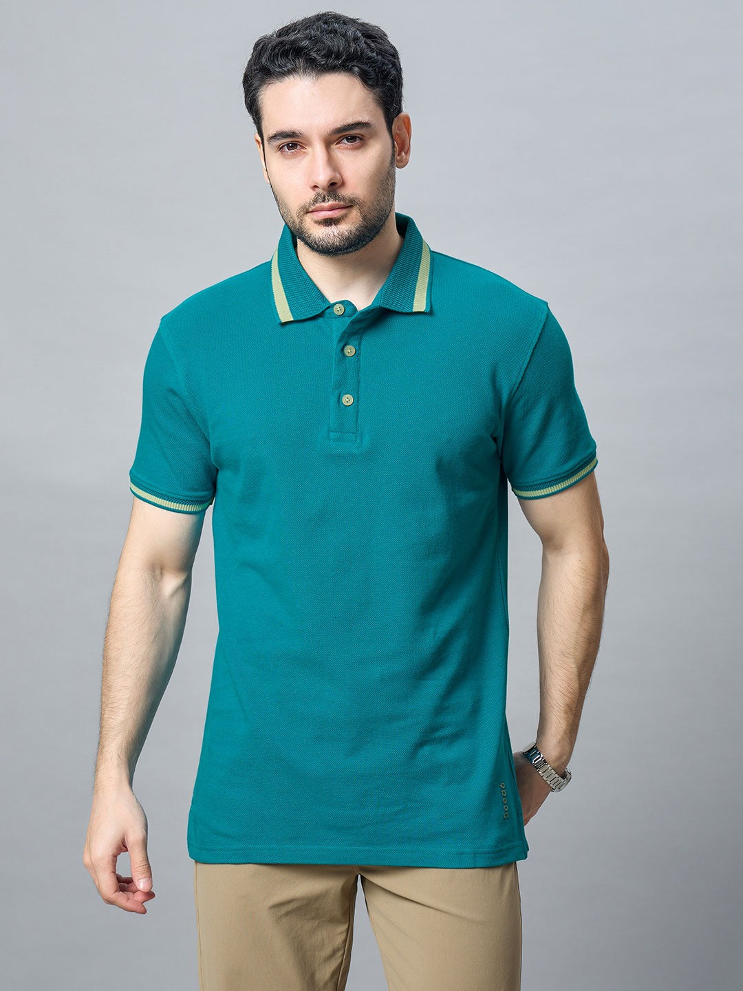 The Jacquard Polo in Prussian Blue