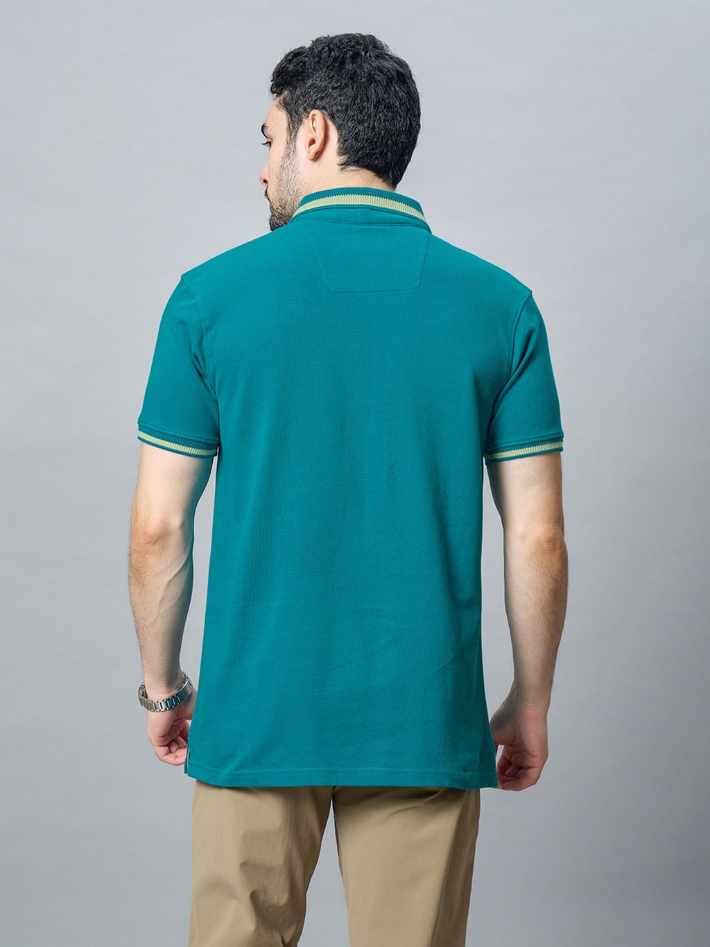 The Jacquard Polo in Prussian Blue