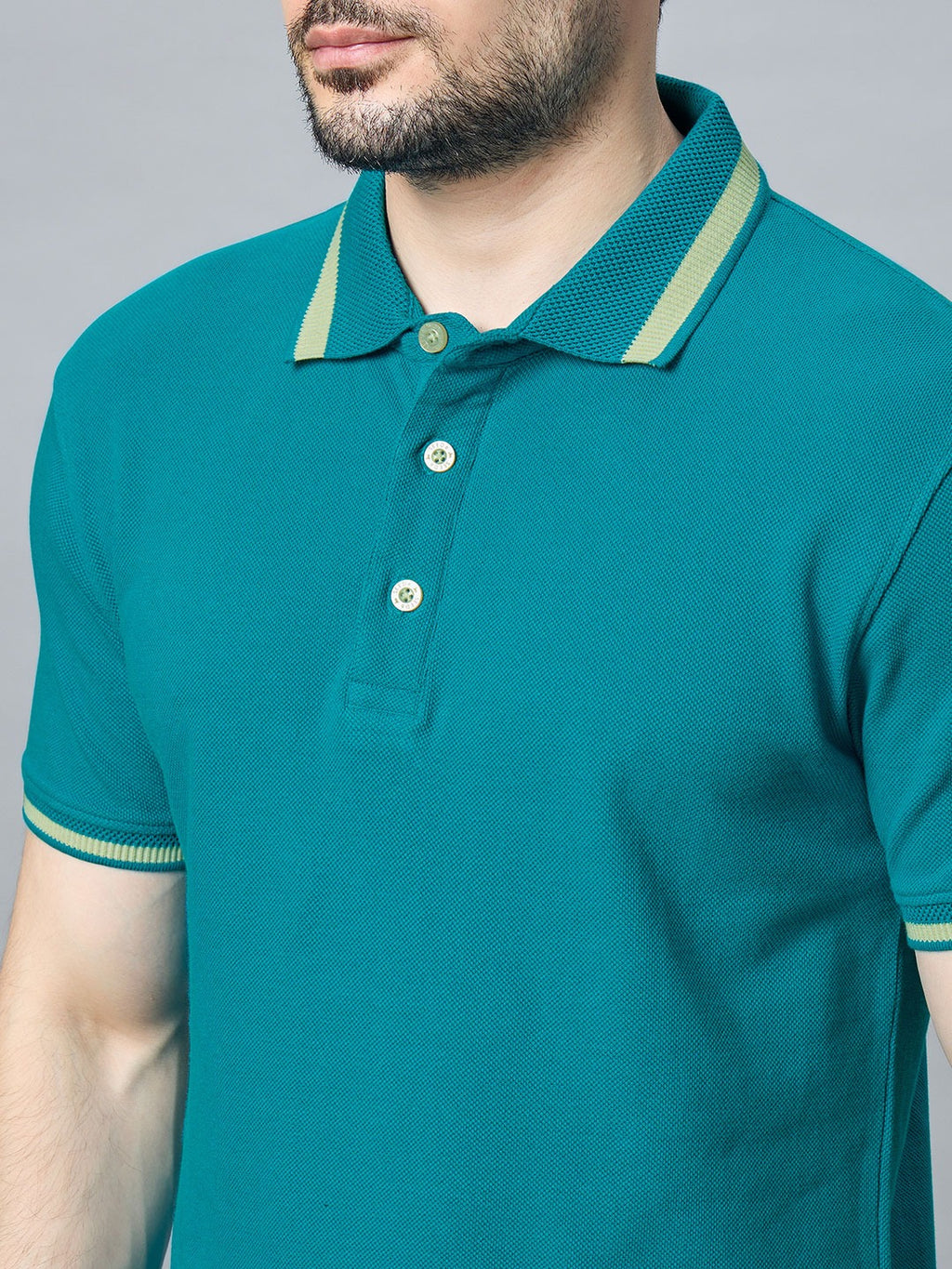 The Jacquard Polo in Prussian Blue