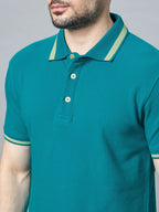 The Jacquard Polo in Prussian Blue