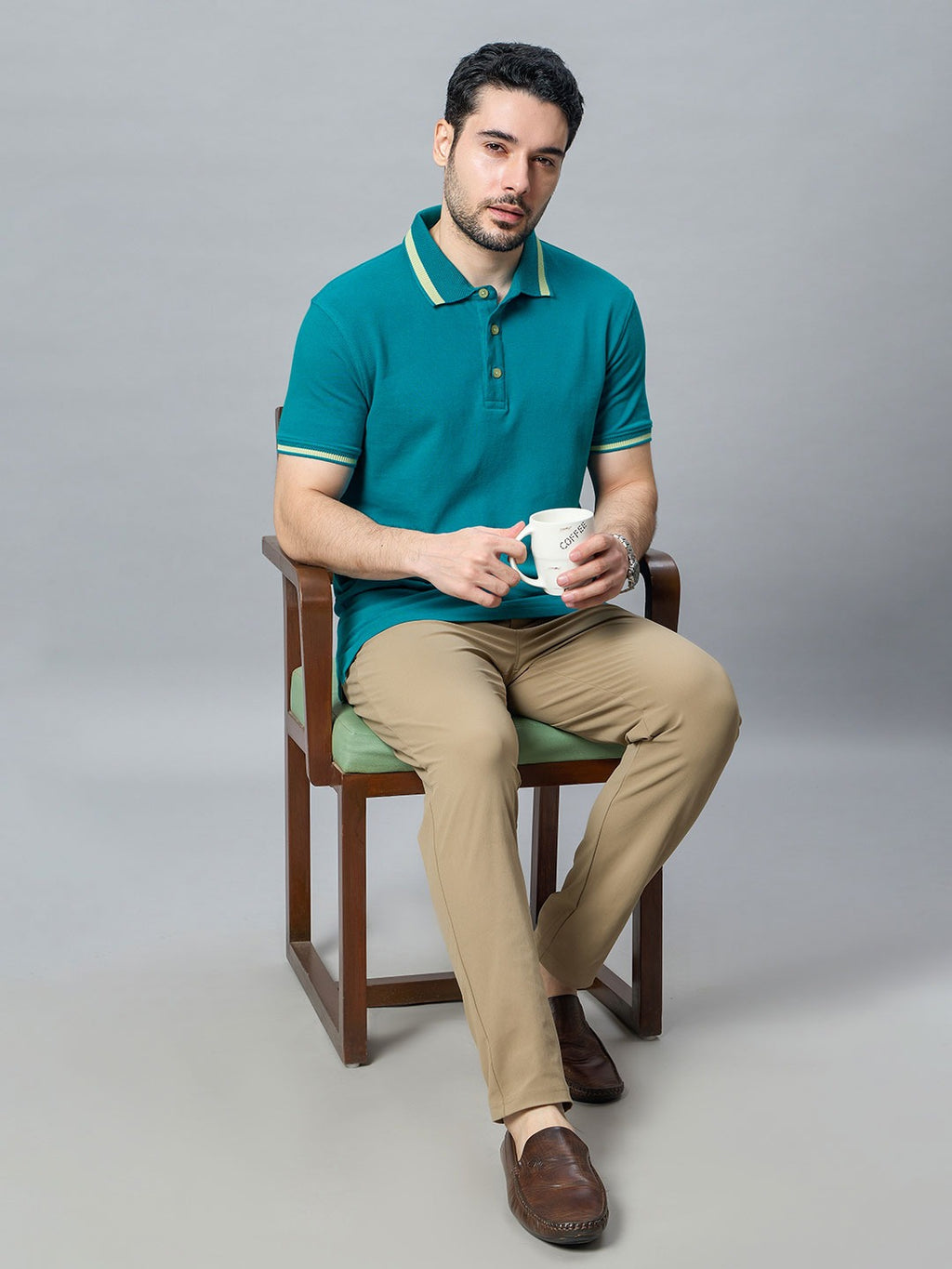 The Jacquard Polo in Prussian Blue