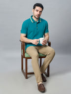 The Jacquard Polo in Prussian Blue