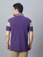 The Jacquard Polo in Purple with Irish cream