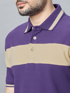 The Jacquard Polo in Purple with Irish cream