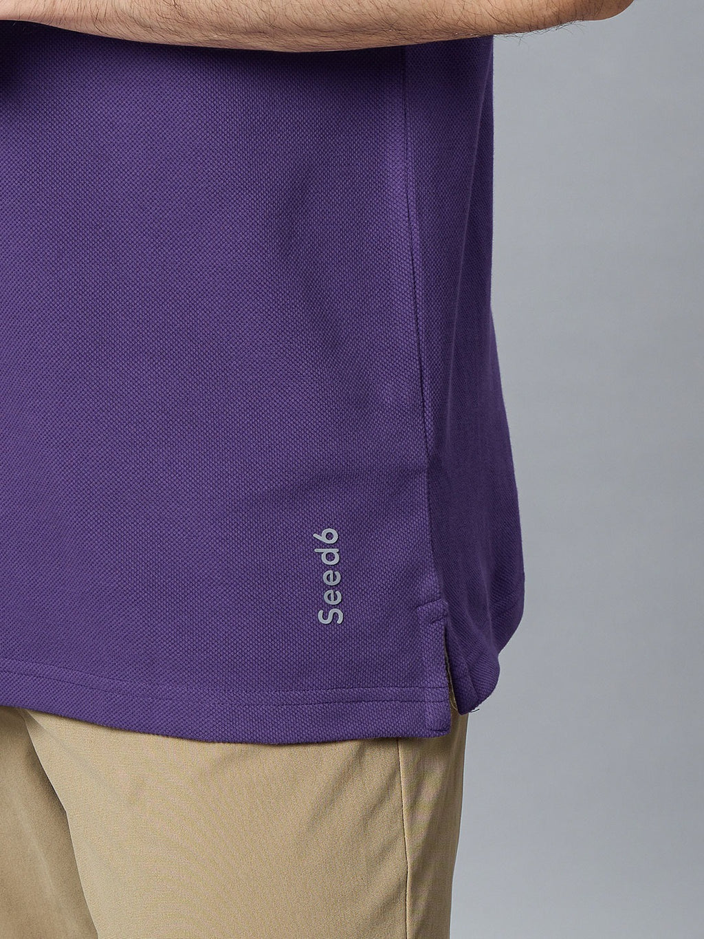 The Jacquard Polo in Purple with Irish cream