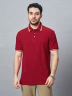 The Jacquard Polo in Red