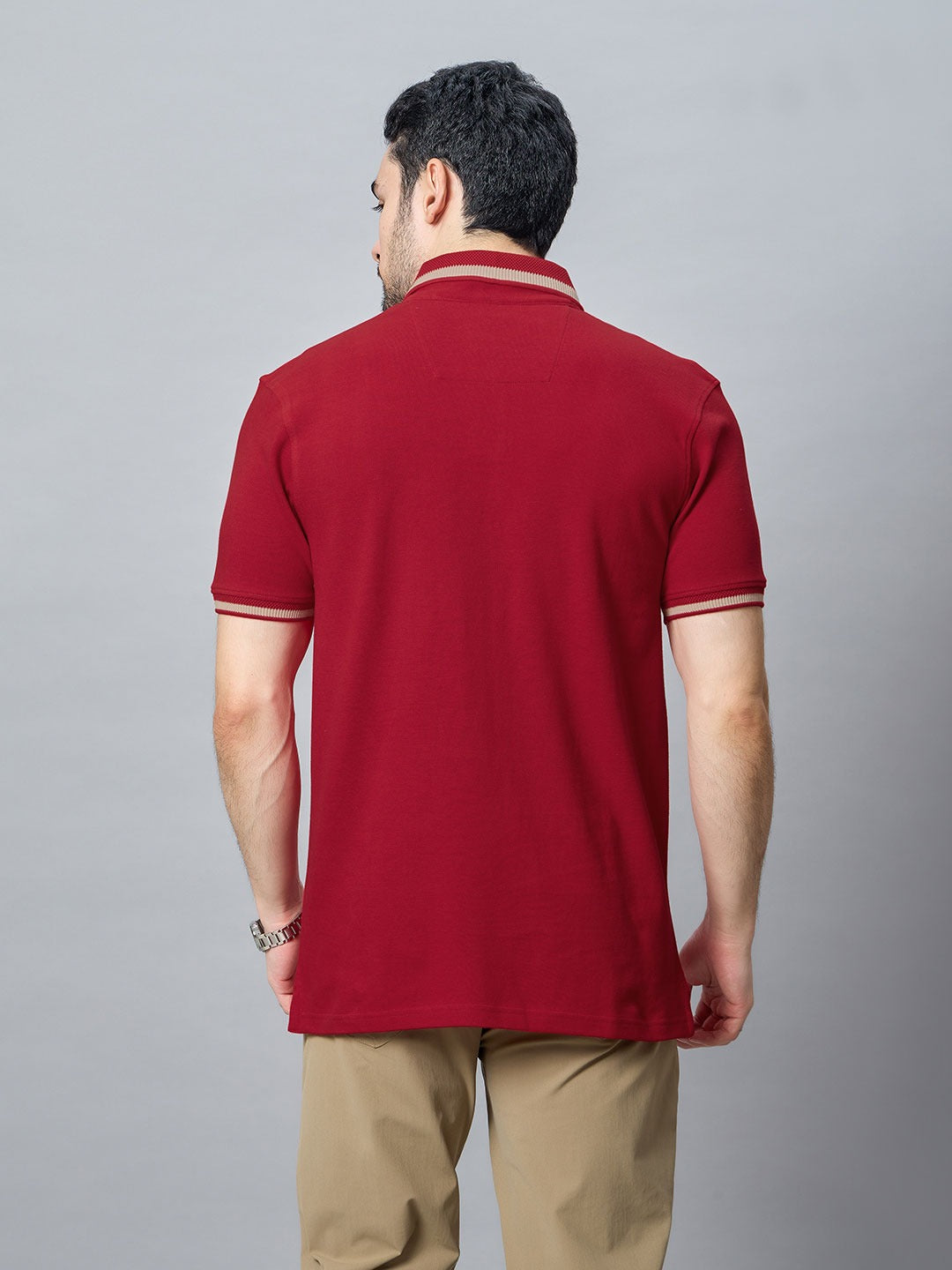 The Jacquard Polo in Red