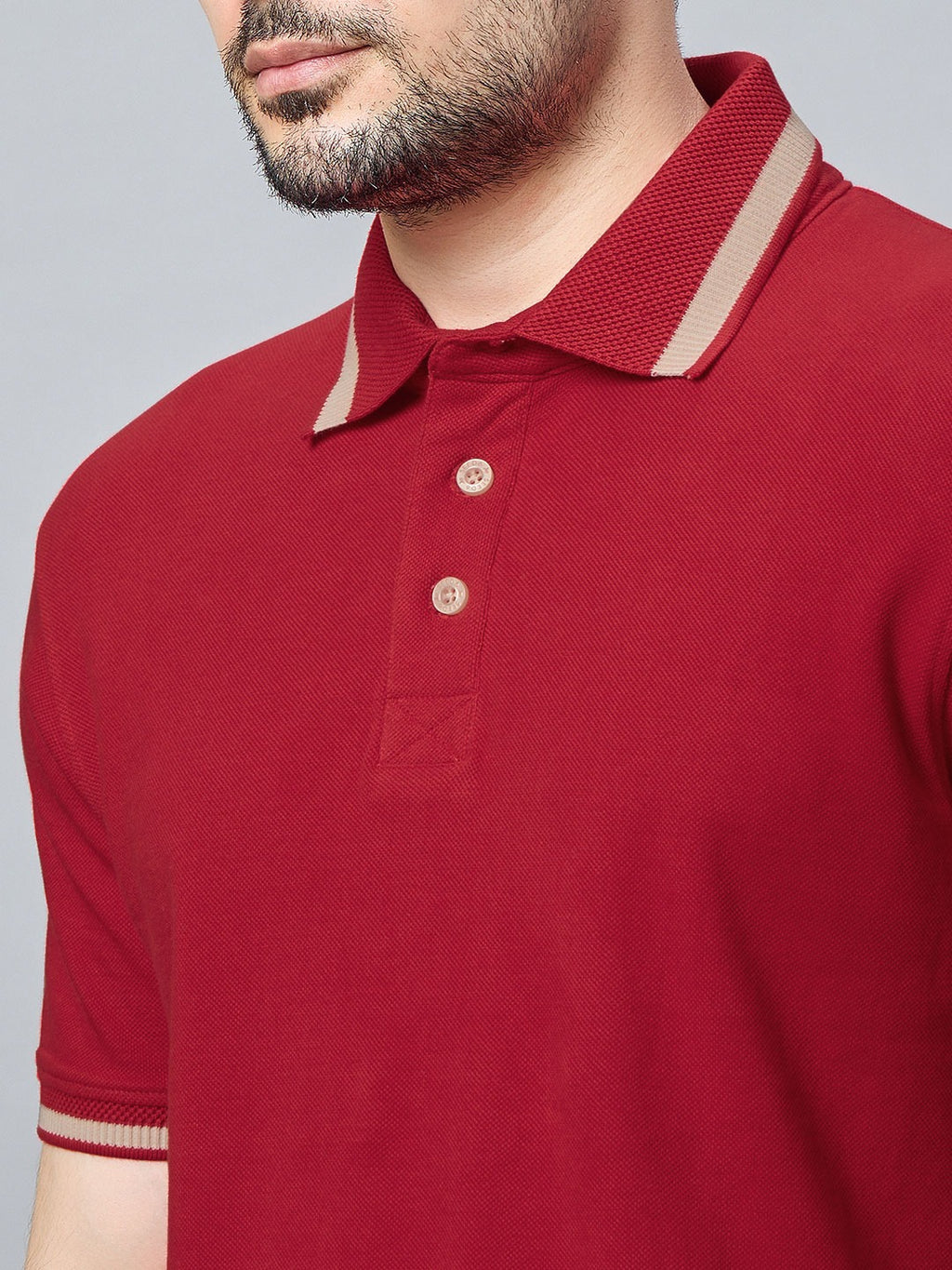 The Jacquard Polo in Red