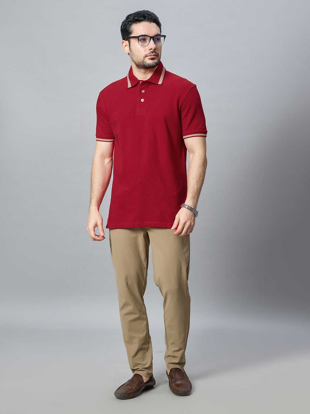 The Jacquard Polo in Red