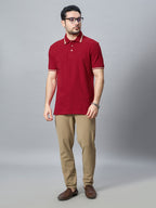 The Jacquard Polo in Red