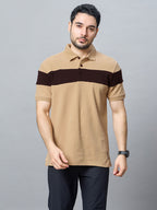 The Jacquard Polo in Sandal with Maroon