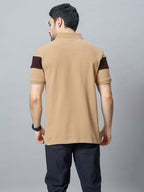 The Jacquard Polo in Sandal with Maroon