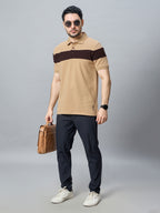 The Jacquard Polo in Sandal with Maroon