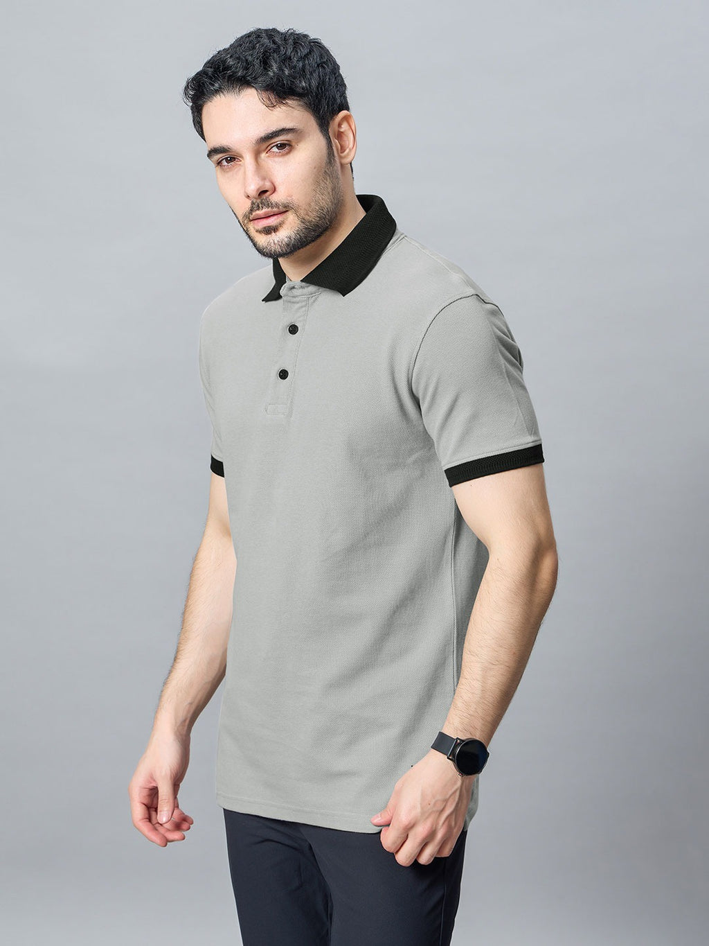 The Jacquard Polo in Grey