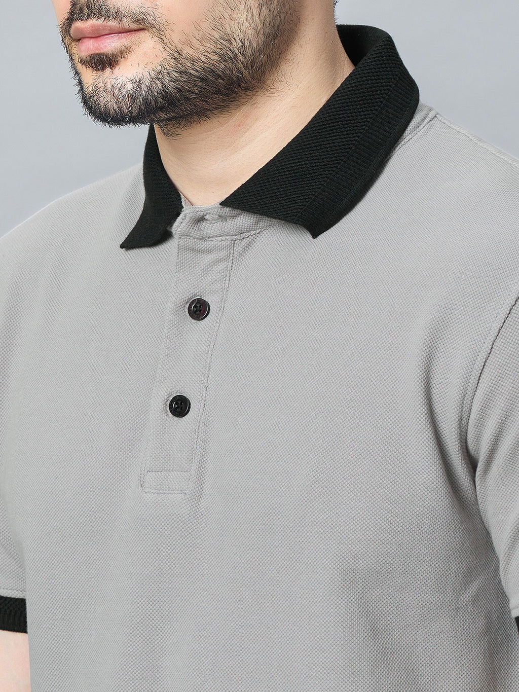 The Jacquard Polo in Grey
