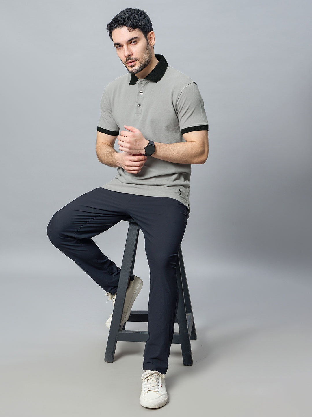 The Jacquard Polo in Grey