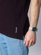 The Jacquard Polo in Deep Maroon