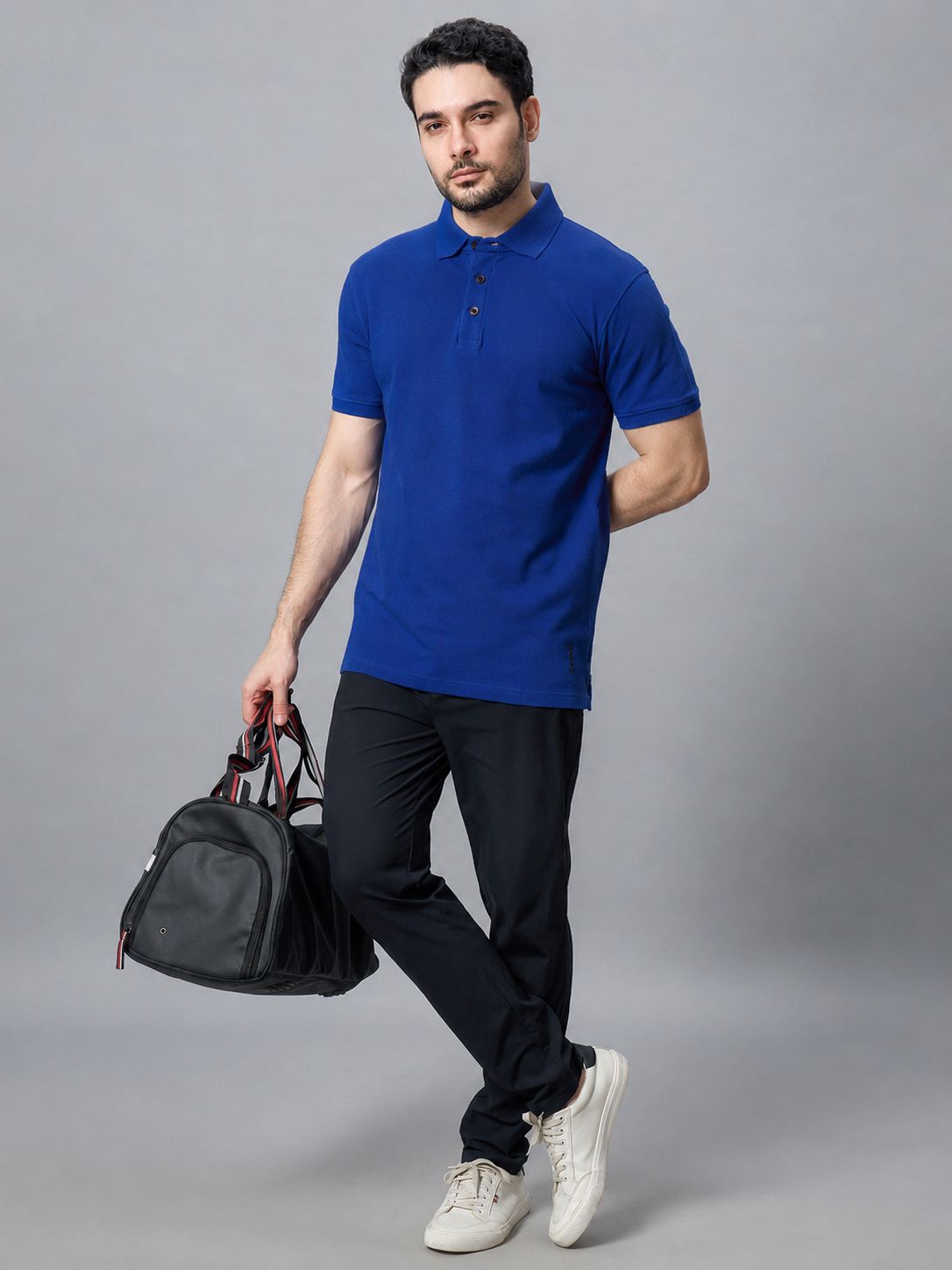The Jacquard Polo in Royal Blue