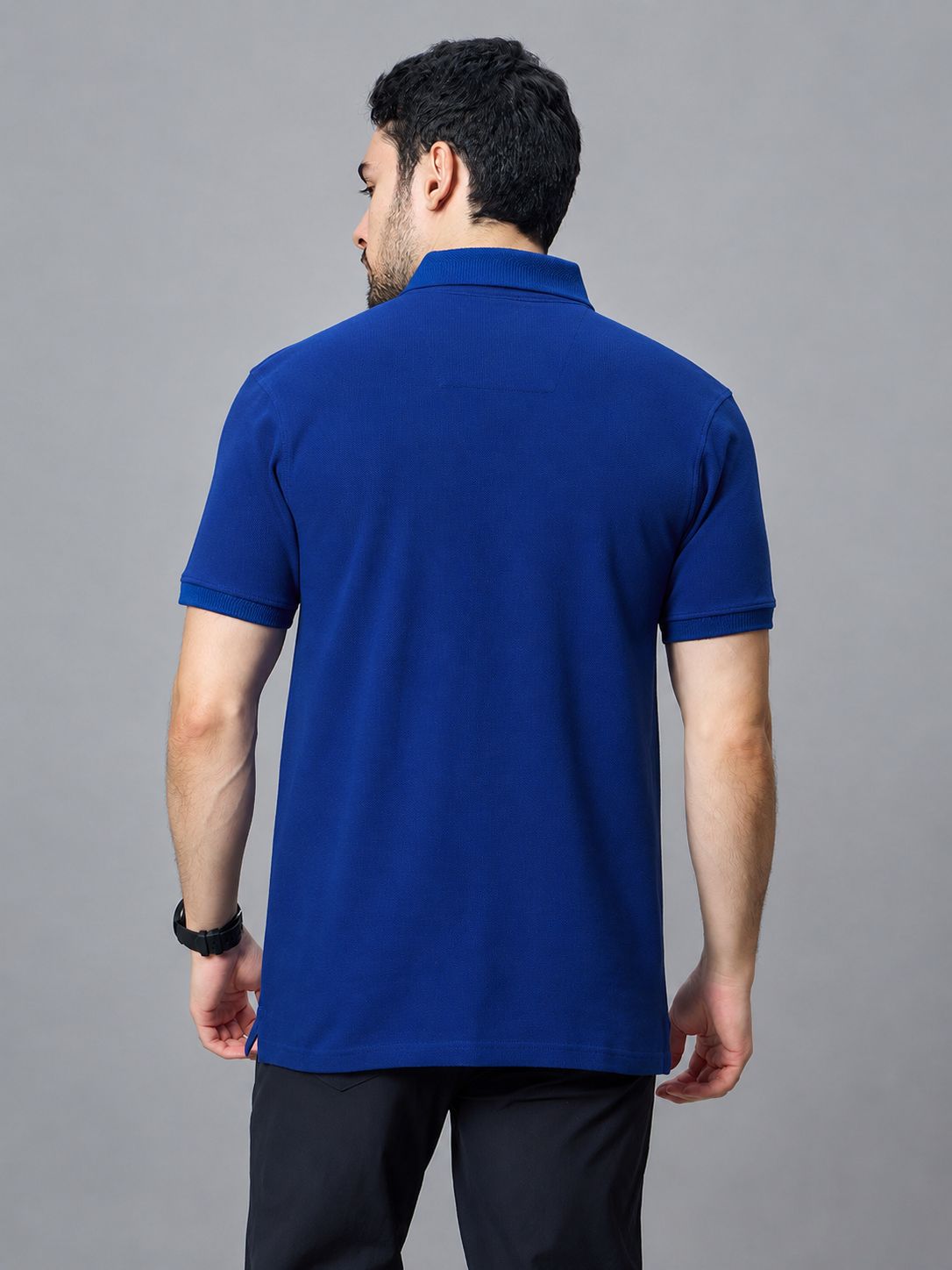 The Jacquard Polo in Royal Blue