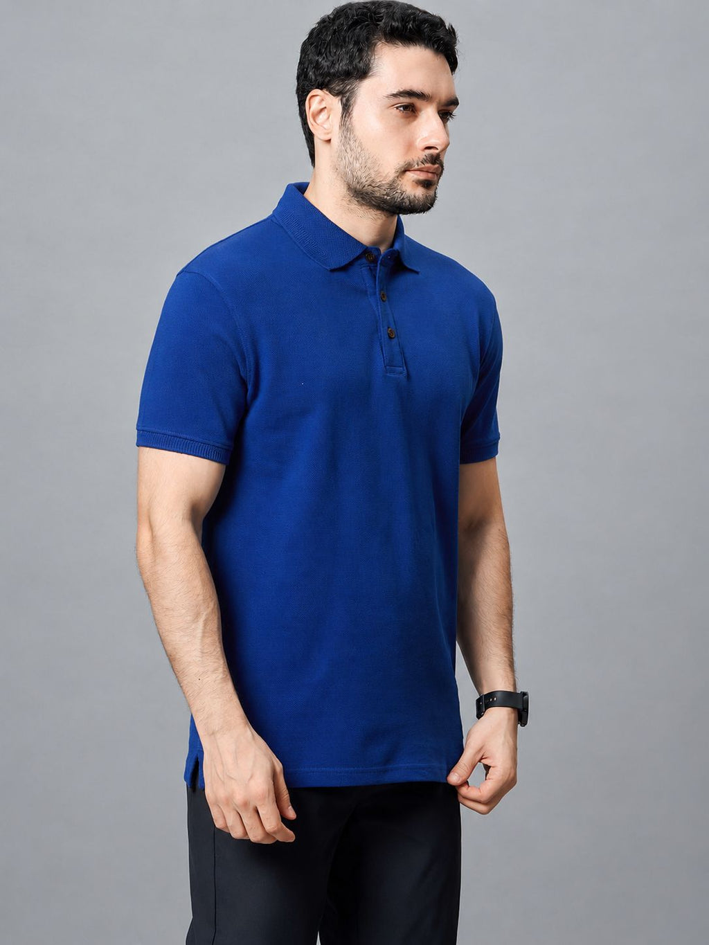 The Jacquard Polo in Royal Blue