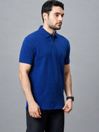 The Jacquard Polo in Royal Blue