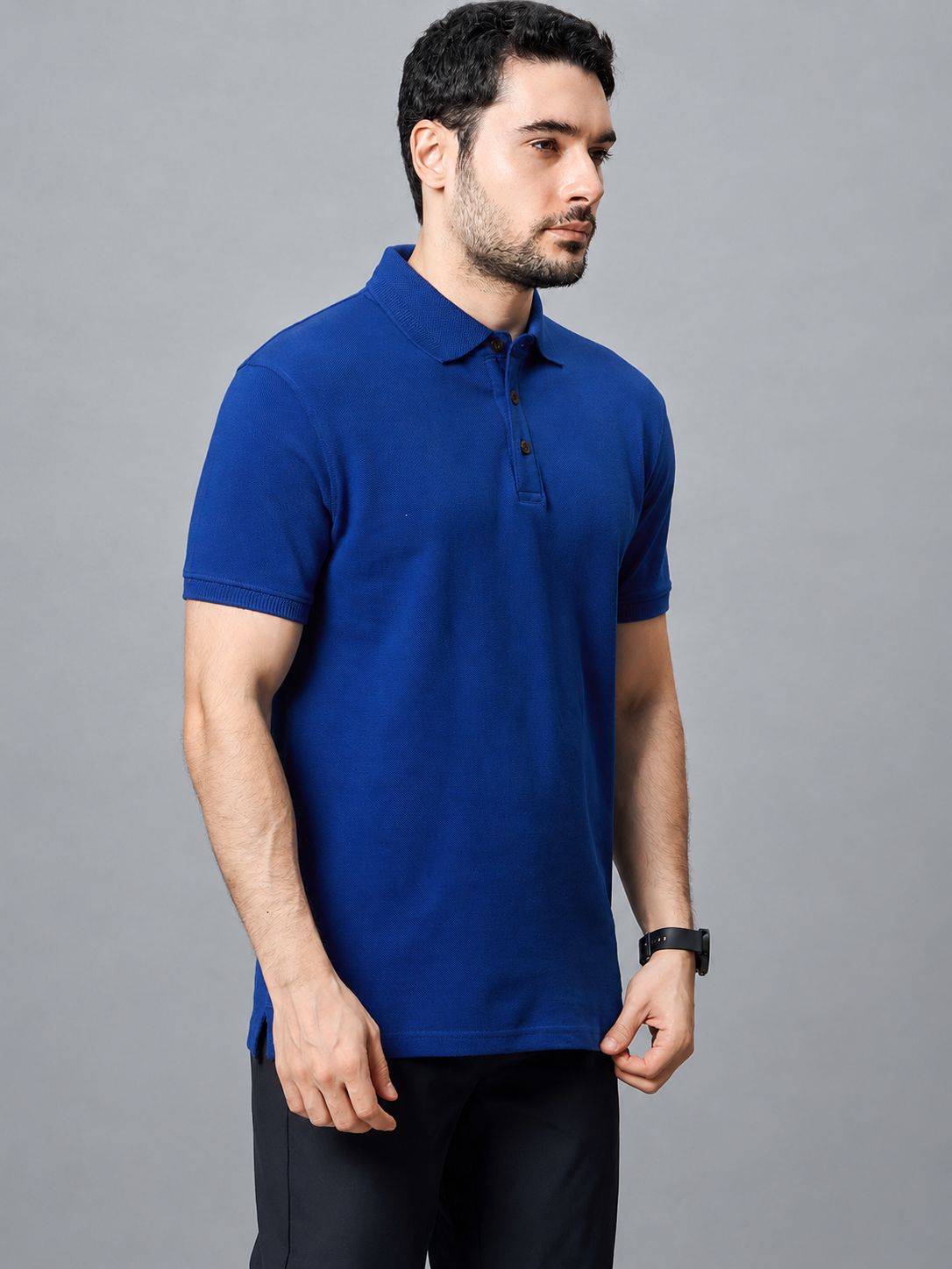 The Jacquard Polo in Royal Blue