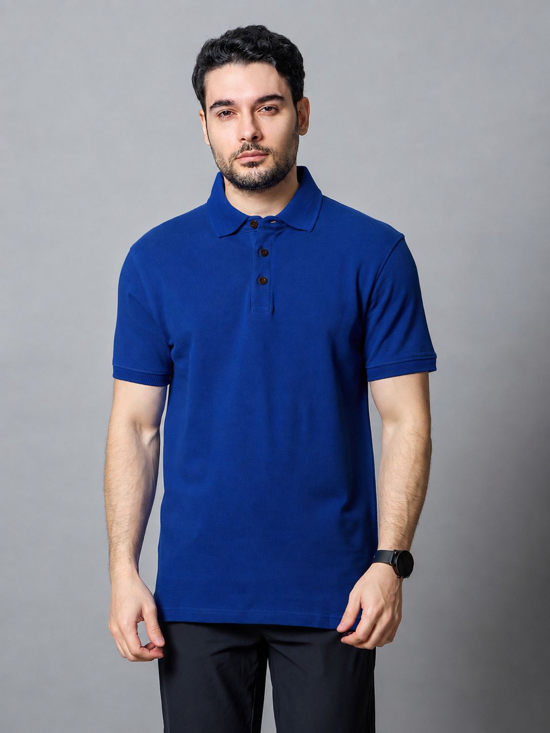 The Jacquard Polo in Royal Blue