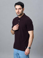 The Jacquard Polo in Deep Maroon