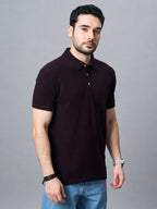 The Jacquard Polo in Deep Maroon