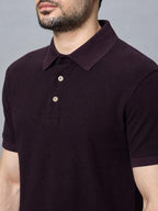 The Jacquard Polo in Deep Maroon