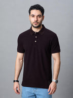 The Jacquard Polo in Deep Maroon