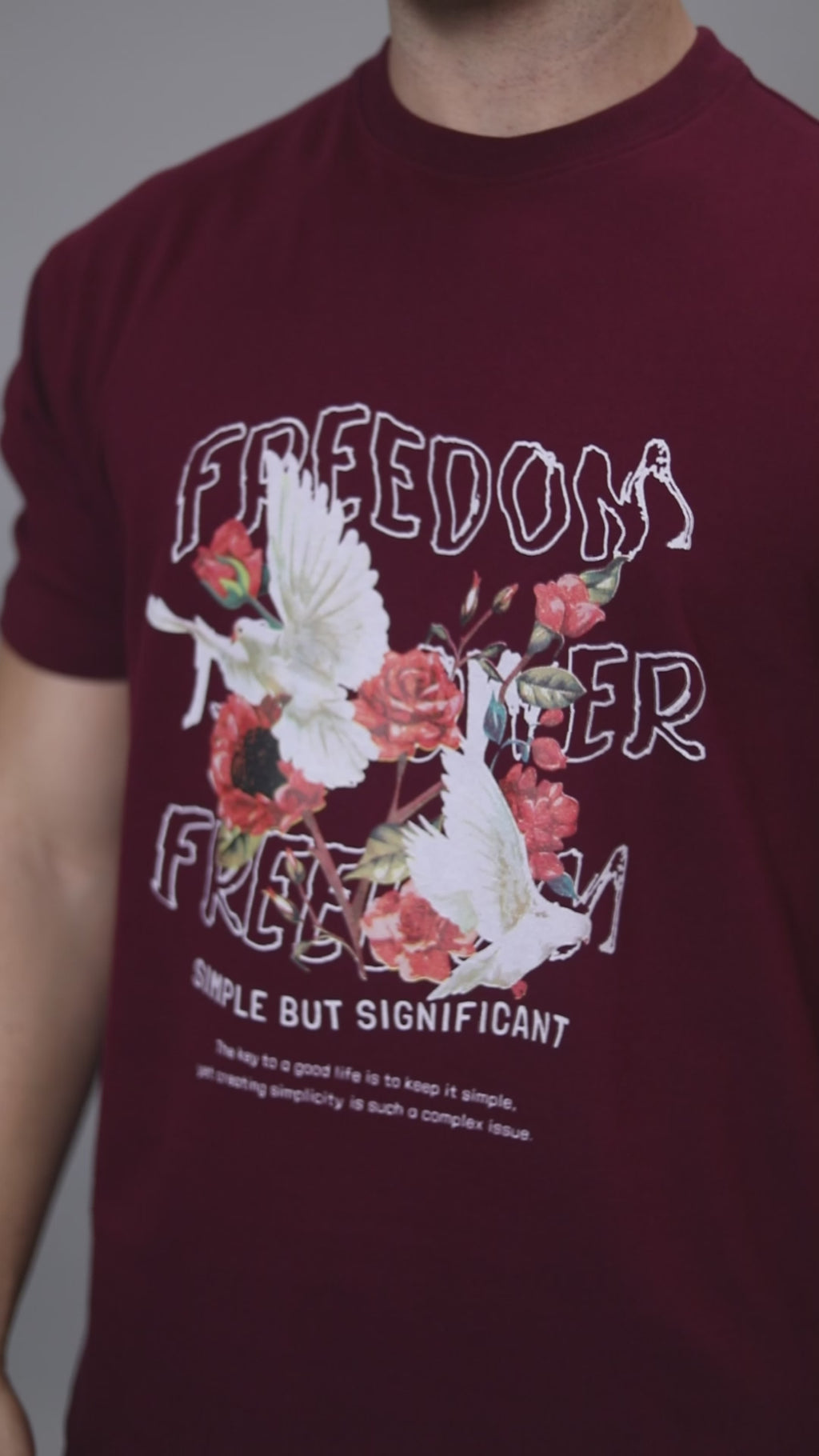 Round Neck Bold Streetwear Essential In Brown- FREEDOM